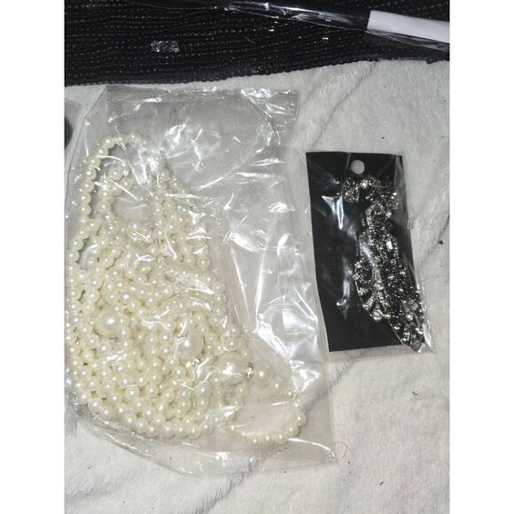 NWT Womens Black‎ Sequin Fringe Flapper 1920s Style Gatsby Party Dress Costume - Picture 5 of 8